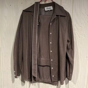 VINTAGE PANT SUIT! Susan Thomas Jacket and wide leg pants with belt size 12